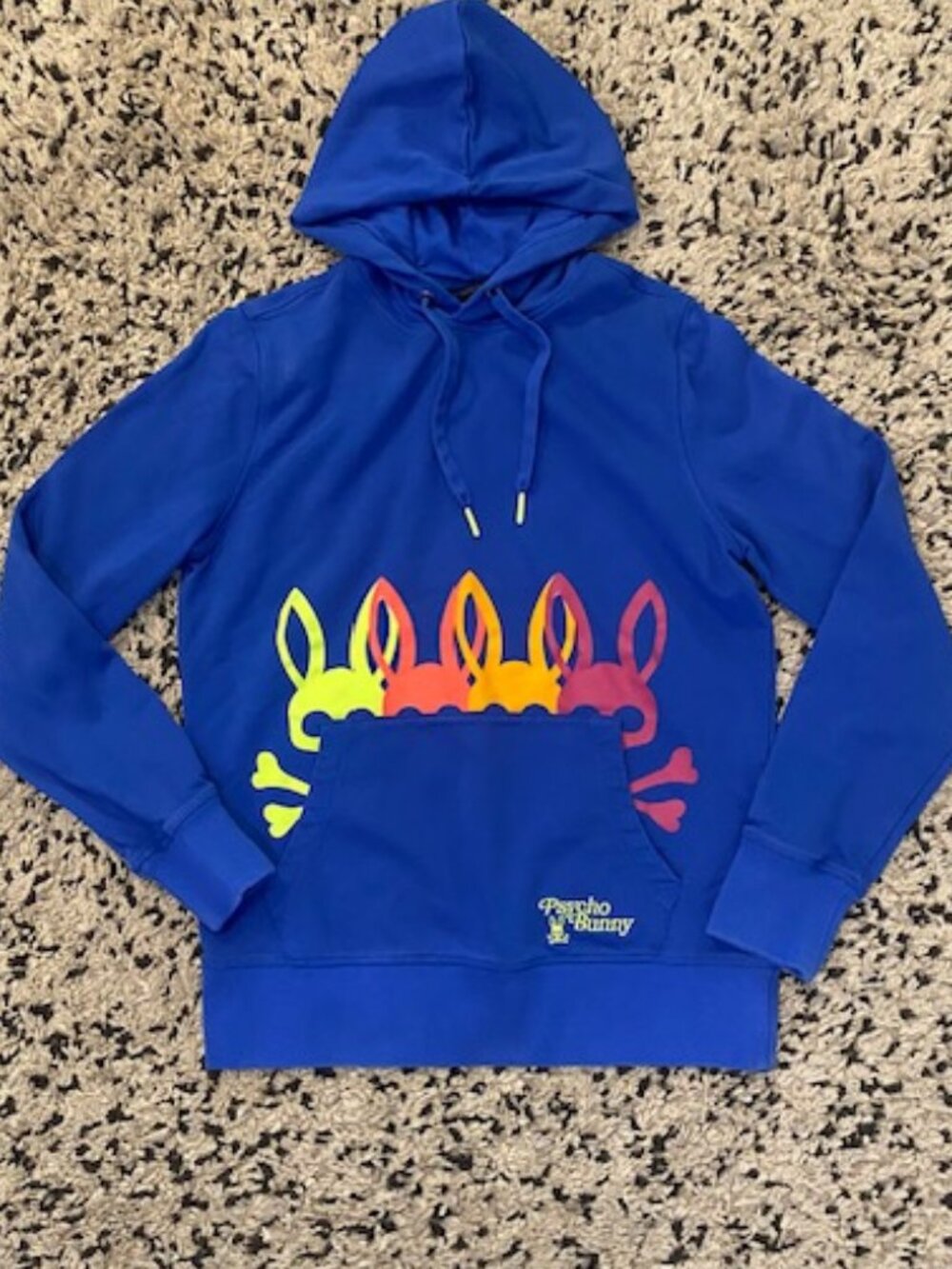 Psycho Bunny Hoody Mens XS Blue Cotton Like New